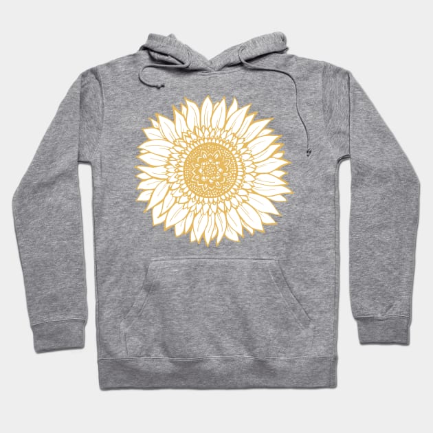 Yellow Flower Drawing Tapestry Hoodie by aterkaderk